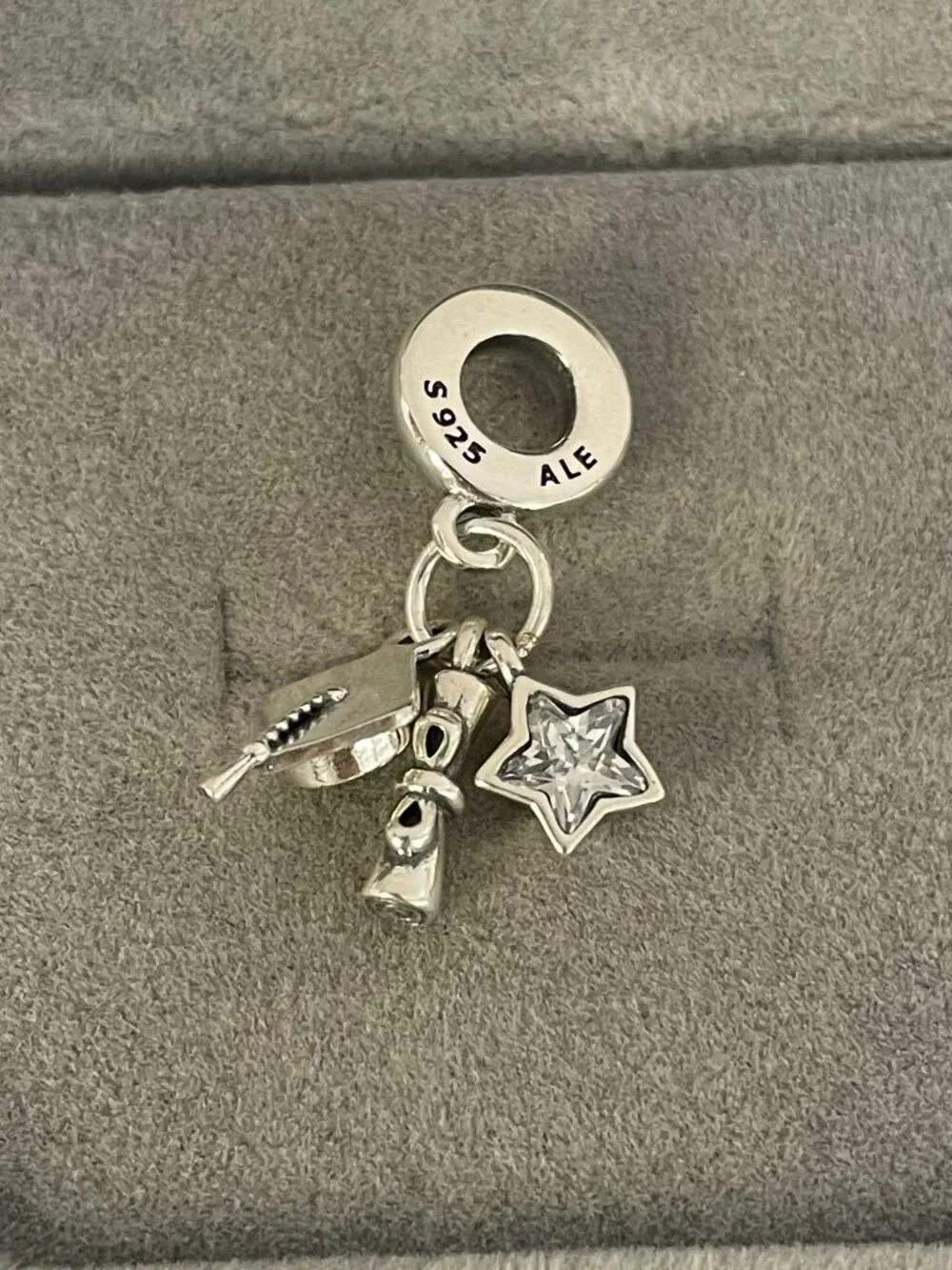 Pandora Graduation Triple Dangle Charm - Picture 1 of 4